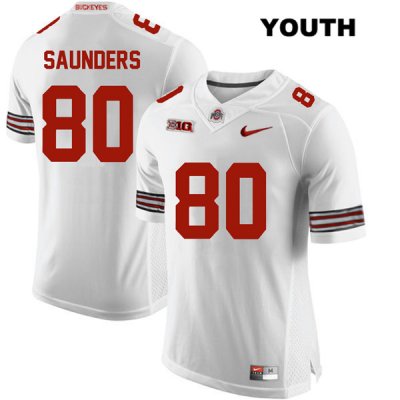 Youth NCAA Ohio State Buckeyes C.J. Saunders #80 College Stitched Authentic Nike White Football Jersey WI20O78DF